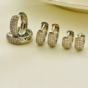 Kit 3 Brincos Argolinhas de Zircônia
