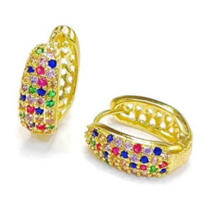 Brinco Argolinha com Zircônia Cravejada