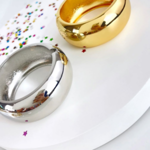 Bracelete Liso Grosso Banhado