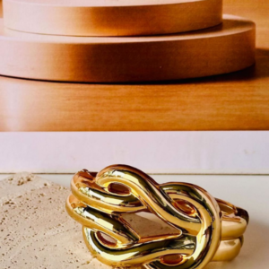 Bracelete Dourado Inspiração Moda Nó