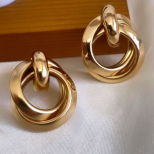 Brinco Nó Duplo Dourado Pequeno