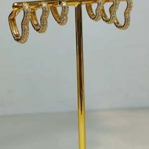 Trio de Brincos de Zircônia Folheado P, M e G Anti Alérgico