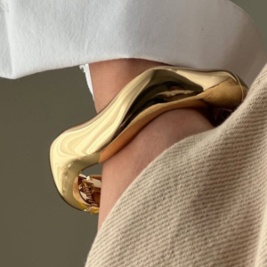 Bracelete Dourado Estilo Ondas