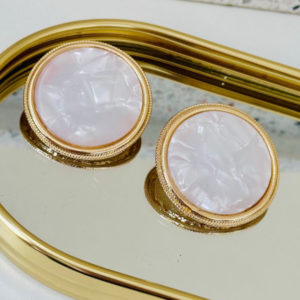 Brinco Redondo Disco Pedra Chic