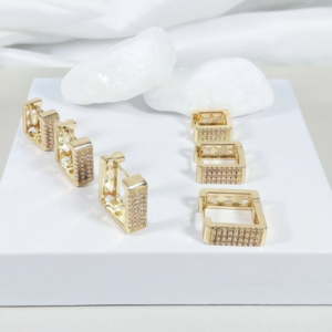 Trio de Brincos Quadradinhos