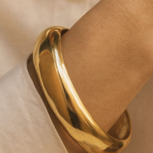 Bracelete Dourado Liso Banhado