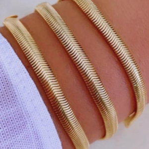 Pulseira Fina de Malha Banhada