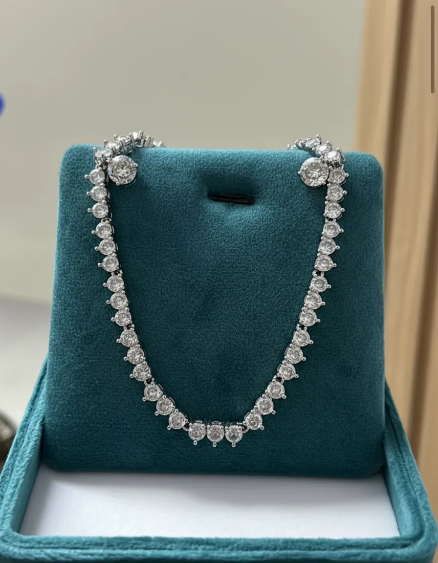 Kit Colar e Brinco Luxuoso Cristal Banhado Prata e Dourado Elegante Moderno