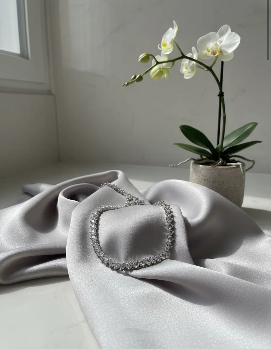 Colar Feminino Elegante com Cristal Prata e Dourado Design Sofisticado - Image 6