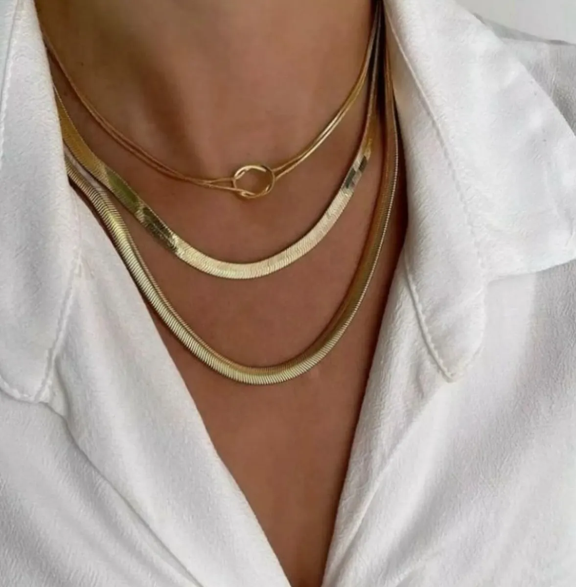 Trio De Colares Tendências Banhados Com Garantia Dourado