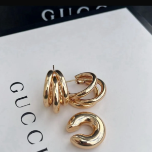 Kit Brinco Argola Tripla + Piercing Fake Banhado Dourado