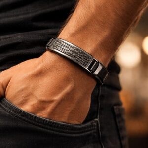 Pulseira Masculina Aço Inoxidável Ajustável