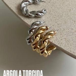 brinco Argola Torcida Estilo Fashion Atemporal