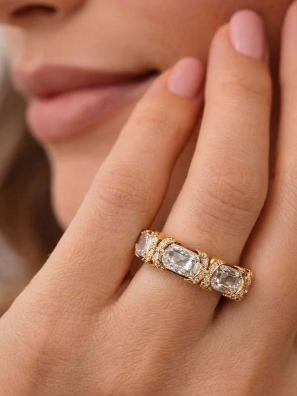 Anel Feminino Elegante Design Moderno Delicado Sofisticado