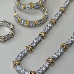 Colar X Estilo Tiffany Tendência Prata Elegante Minimalista