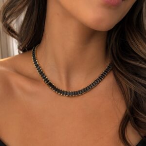 Colar Choker Riviera Zircônia Cristal Antialérgico 35cm