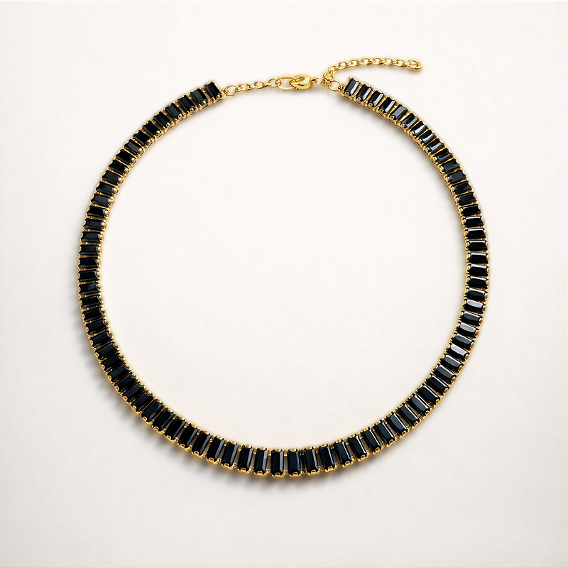 Colar Choker Riviera Zircônia Cristal Antialérgico 35cm - Imagem 2